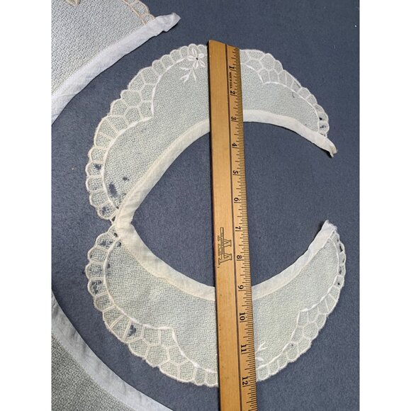 Vintage Lace Peter Pan Collar & Cuffs with Floral Embroidery - Picture 7 of 10